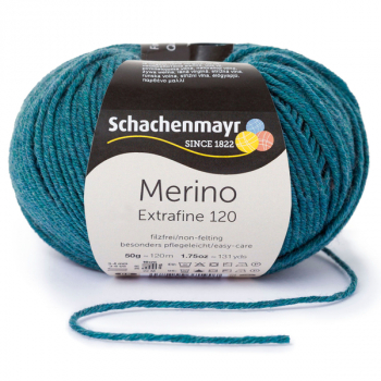 Merino Extrafine 120 meerblau meliert von Schachenmayr