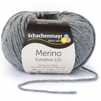 Merino Extrafine 120 mittelgrau meliert von Schachenmayr
