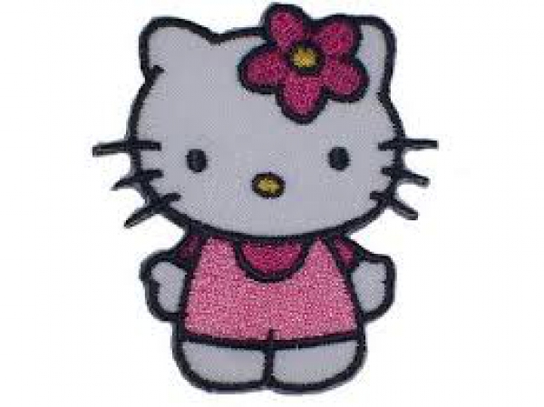 Applikation - Hello Kitty rosa mit Blume