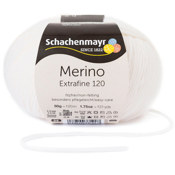 Merino Extrafine 120 weiß von Schachenmayr