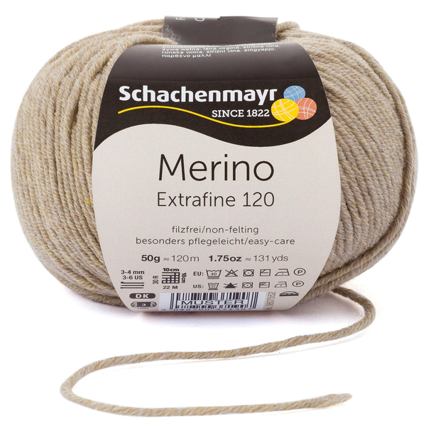 Merino Extrafine 120 beige meliert von Schachenmayr