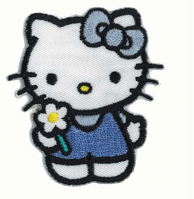 Applikation - Hello Kitty blau mit Schleife